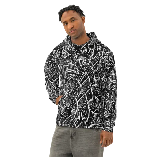 Noir Botanica on a Cotton Hoodie