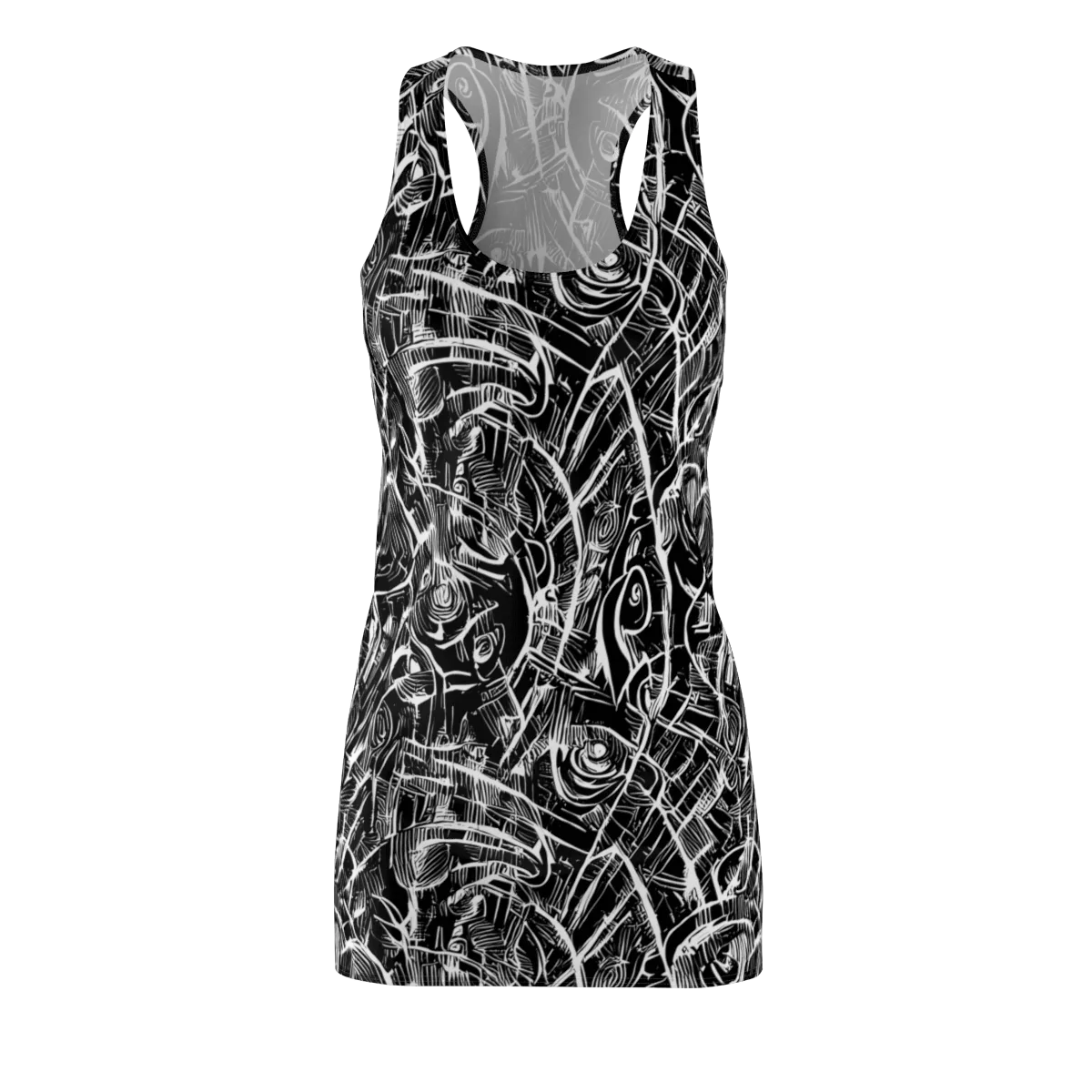 Noir Botanica on Racerback Dress — Front