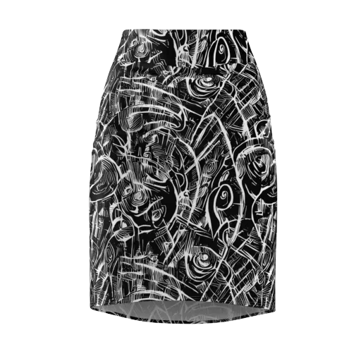 Noir Botanica on a Pencil Skirt