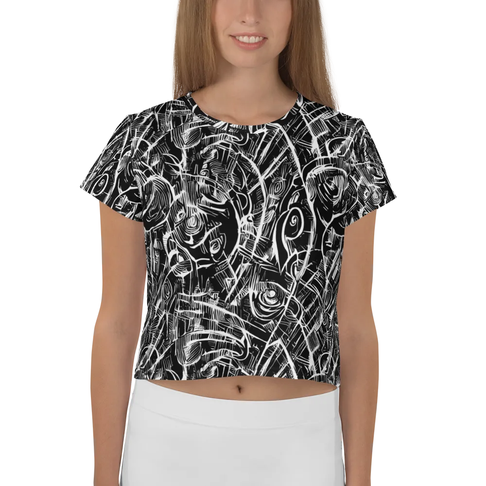 Noir Botanica on Crop Tee — Front