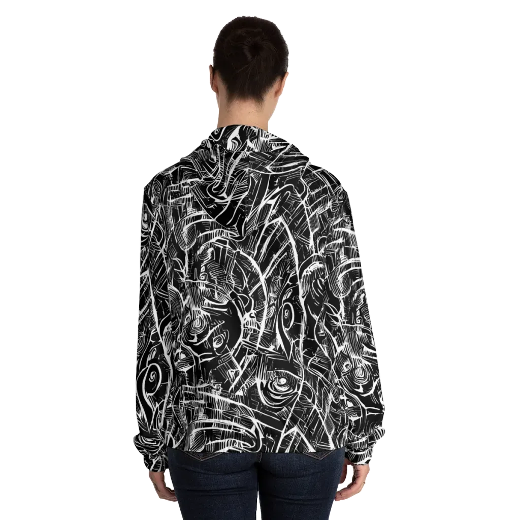 Noir Botanica on Women's Full-Zip Hoodie — Back On Person