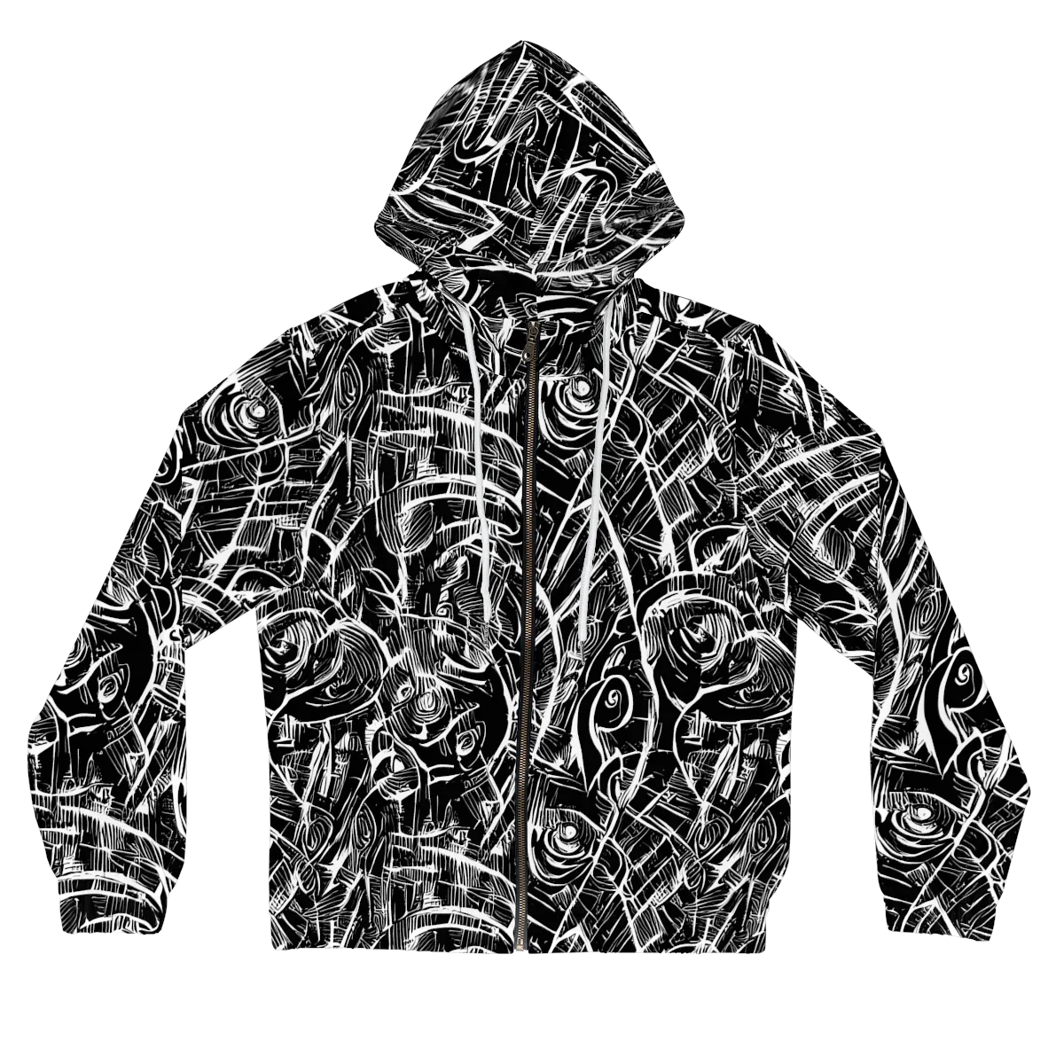 Noir Botanica on Women's Full-Zip Hoodie — Front