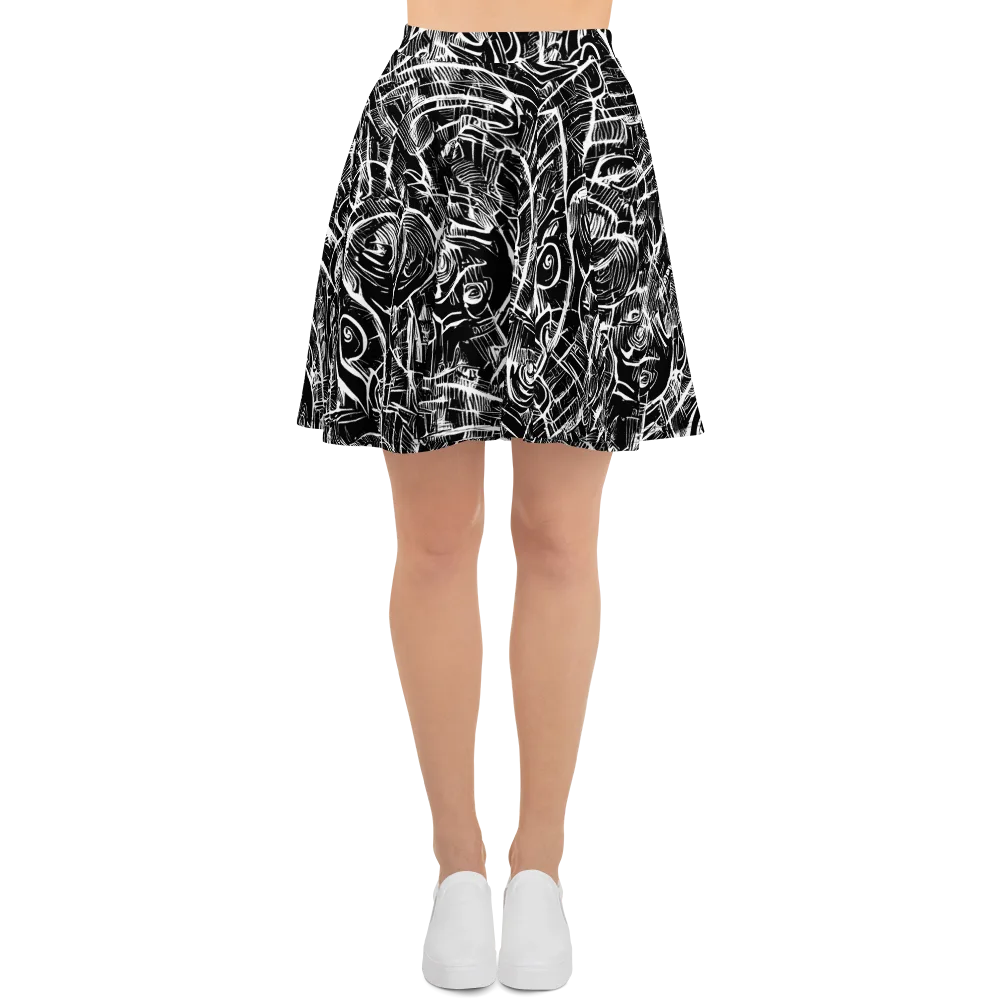 Noir Botanica on Skater Skirt — Front