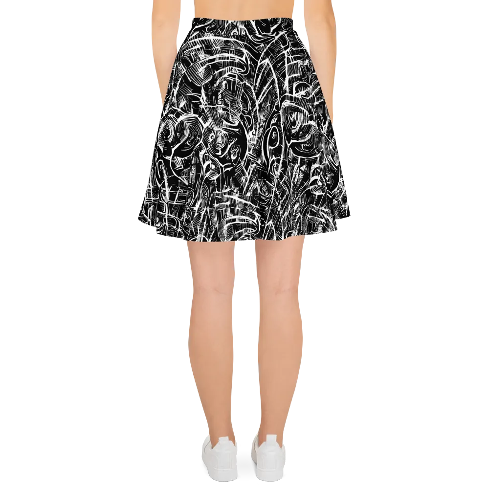 Noir Botanica on Skater Skirt — Back