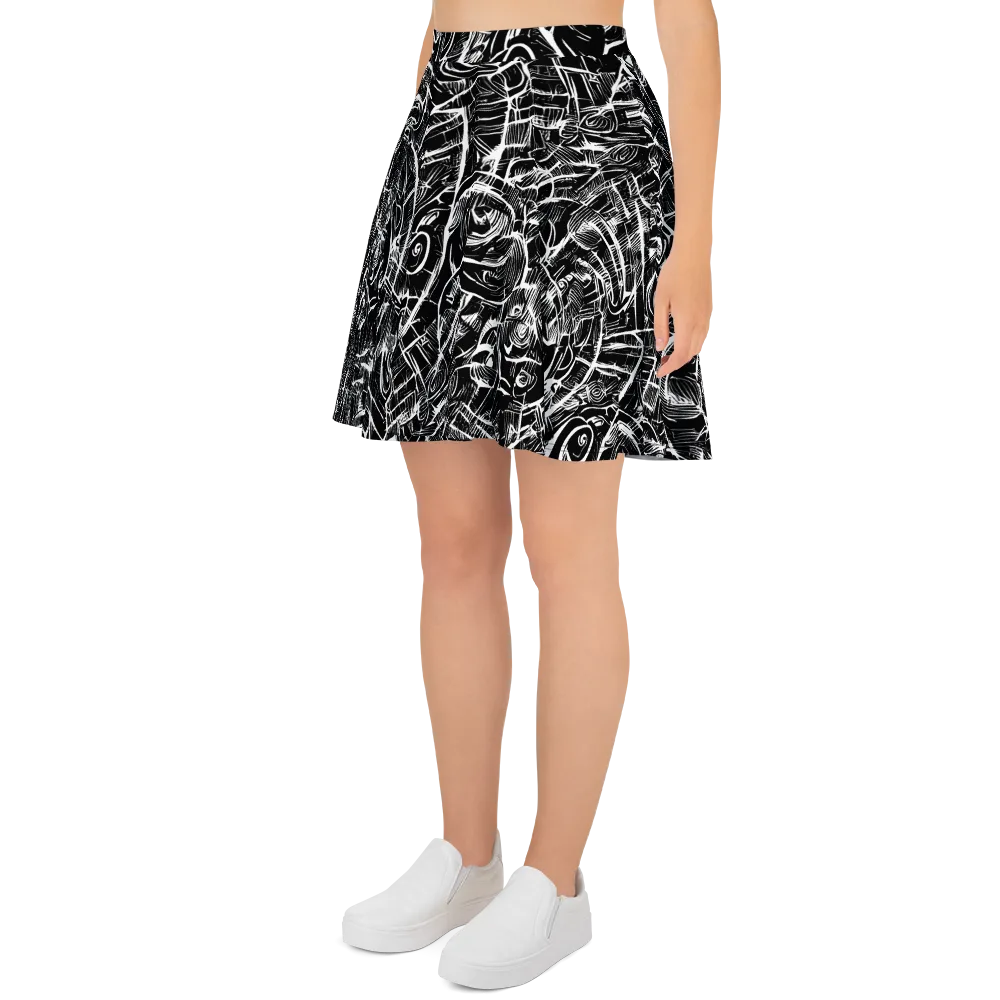 Noir Botanica on Skater Skirt — Left