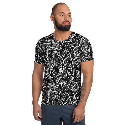 Noir Botanica on a Men's Athletic T-Shirt