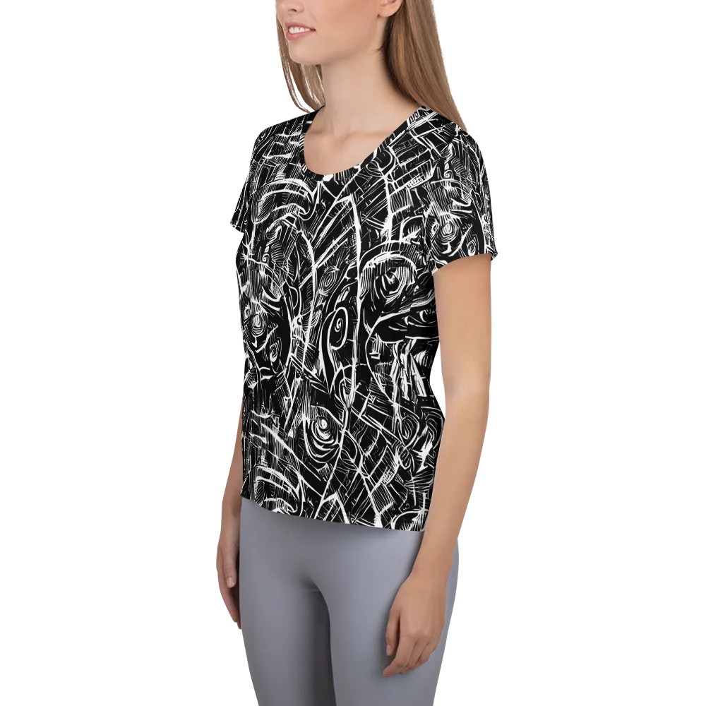 Noir Botanica on Women's Athletic T-Shirt — Left