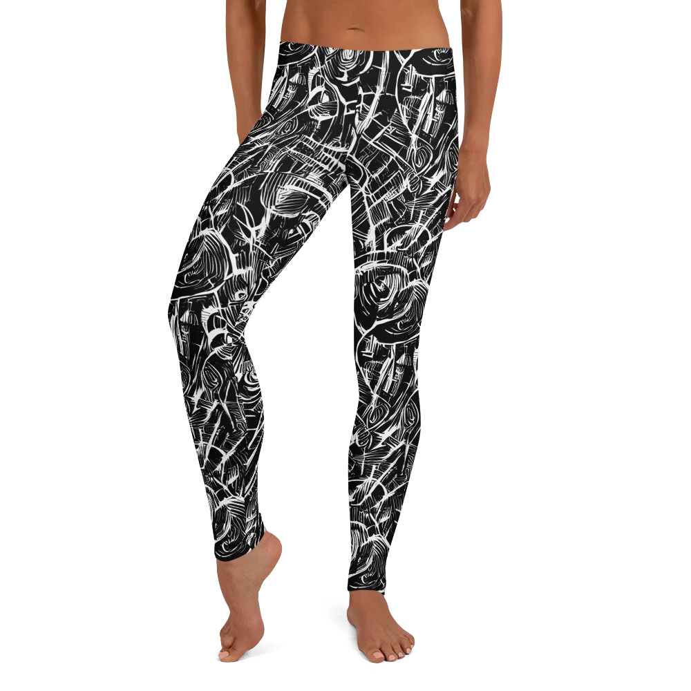 Noir Botanica on Leggings — Front