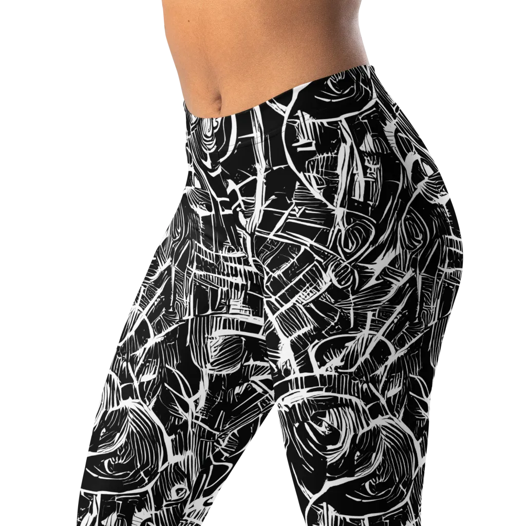 Noir Botanica on Leggings — Left Front