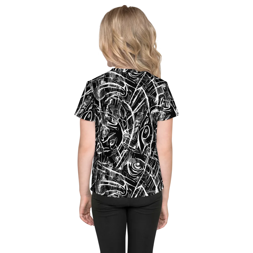 Noir Botanica on Kids Crew Neck T-Shirt — Back