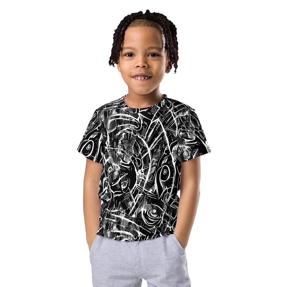 Noir Botanica on Kids Crew Neck T-Shirt — Front