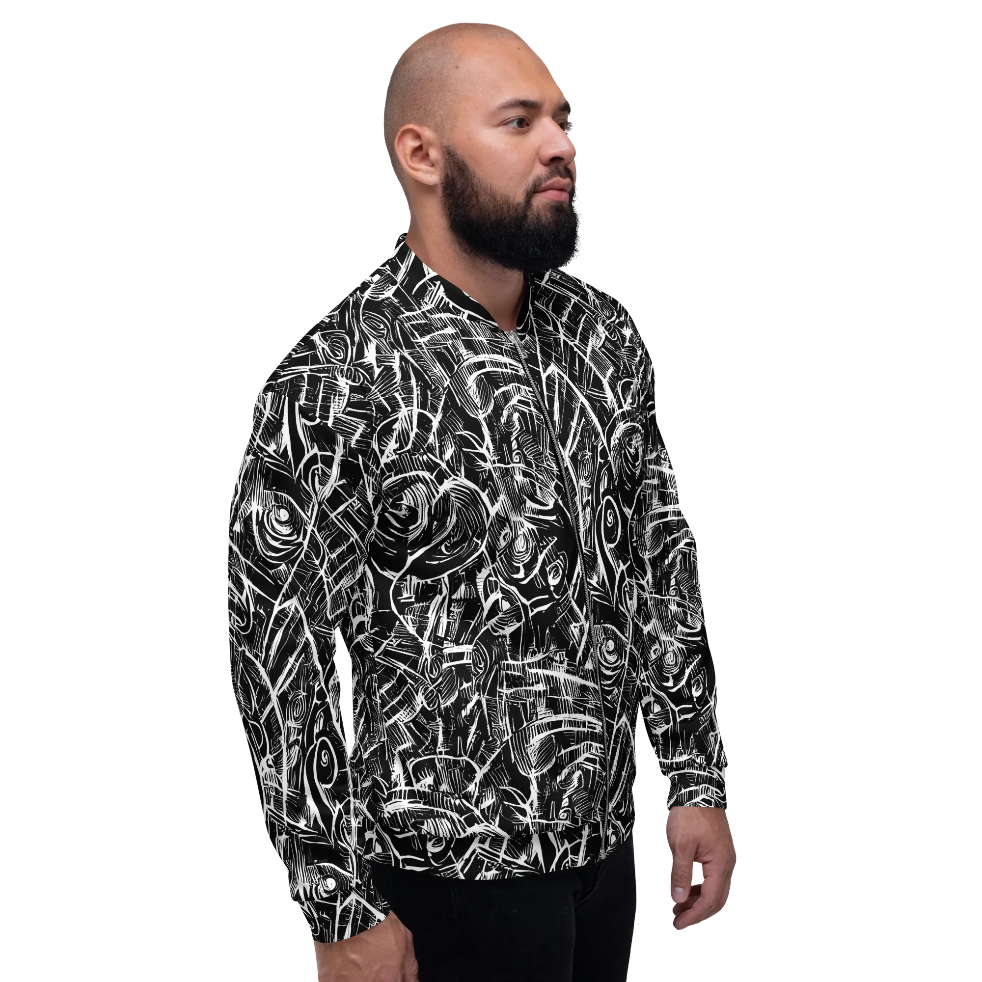 Noir Botanica on Bomber Jacket — Right