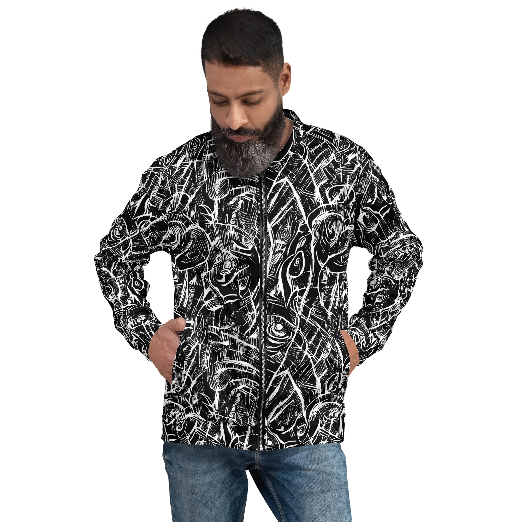 Noir Botanica on Bomber Jacket — Front