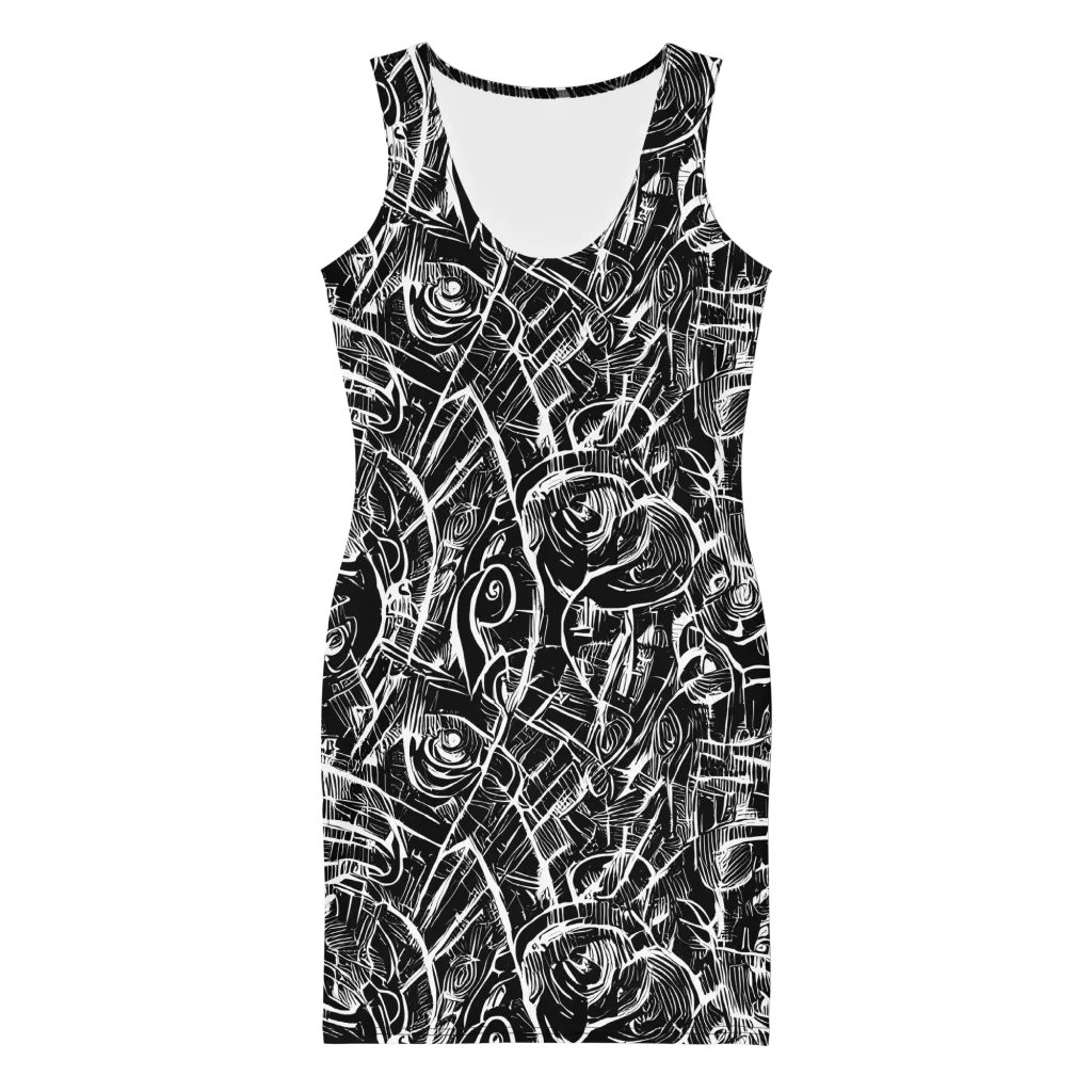 Noir Botanica on Bodycon Dress — Front