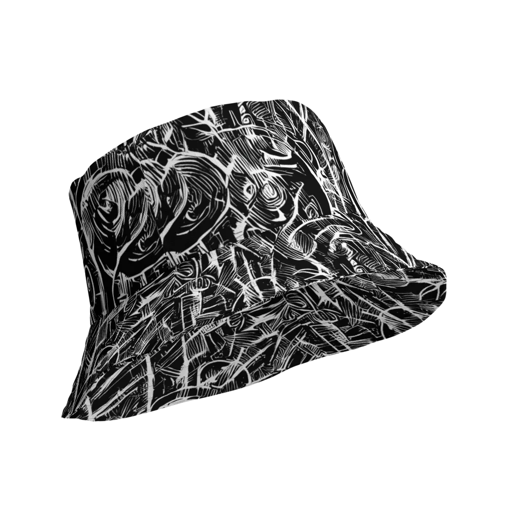 Noir Botanica on Reversible Bucket Hat — Product details Outside