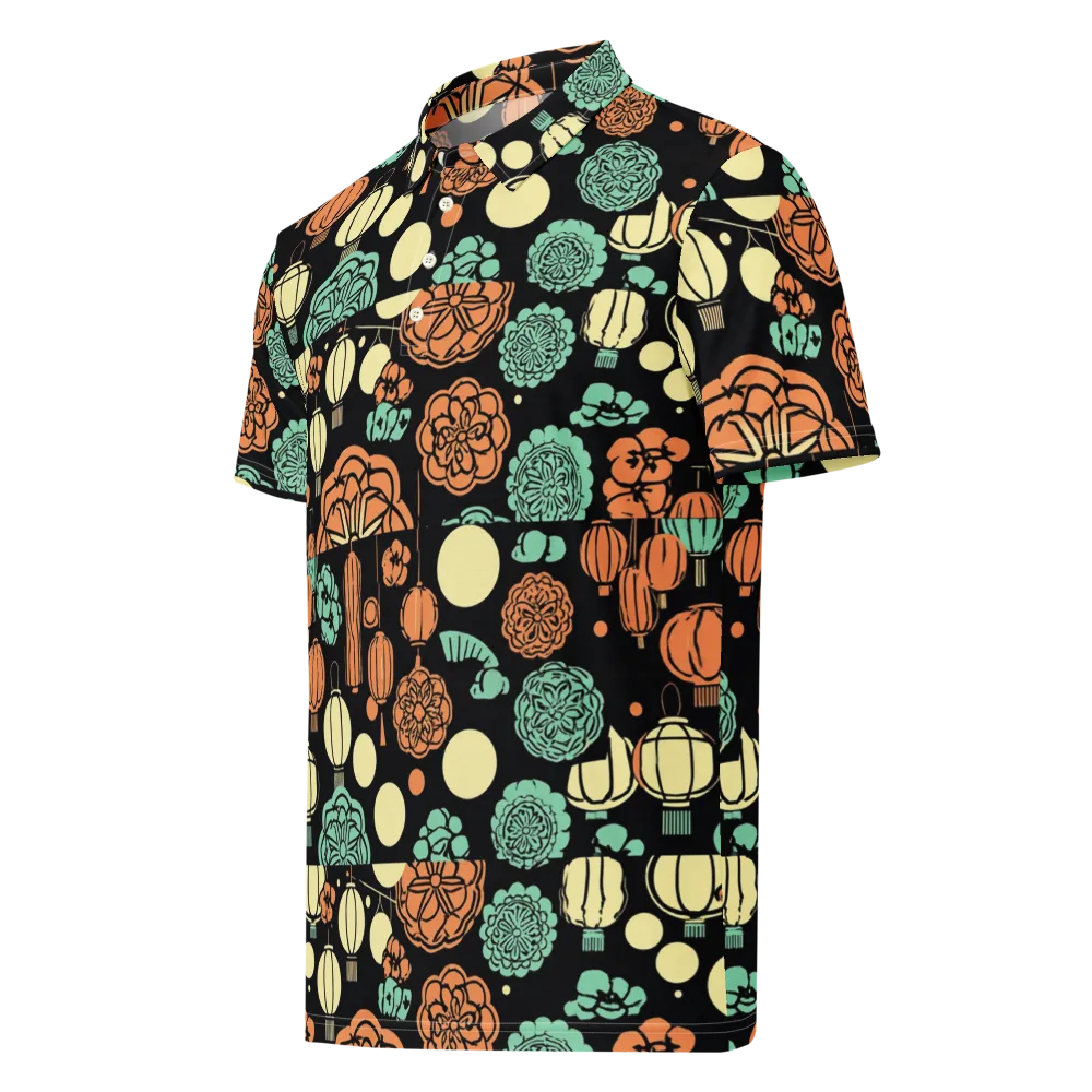 Midnight Festival on Men's Slim Fit Polo Shirt — Left Front