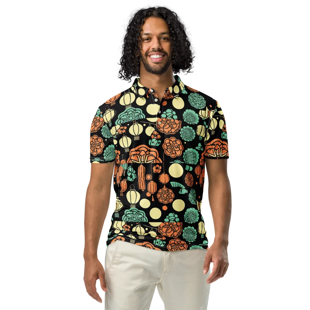 Midnight Festival on Men's Slim Fit Polo Shirt — Front