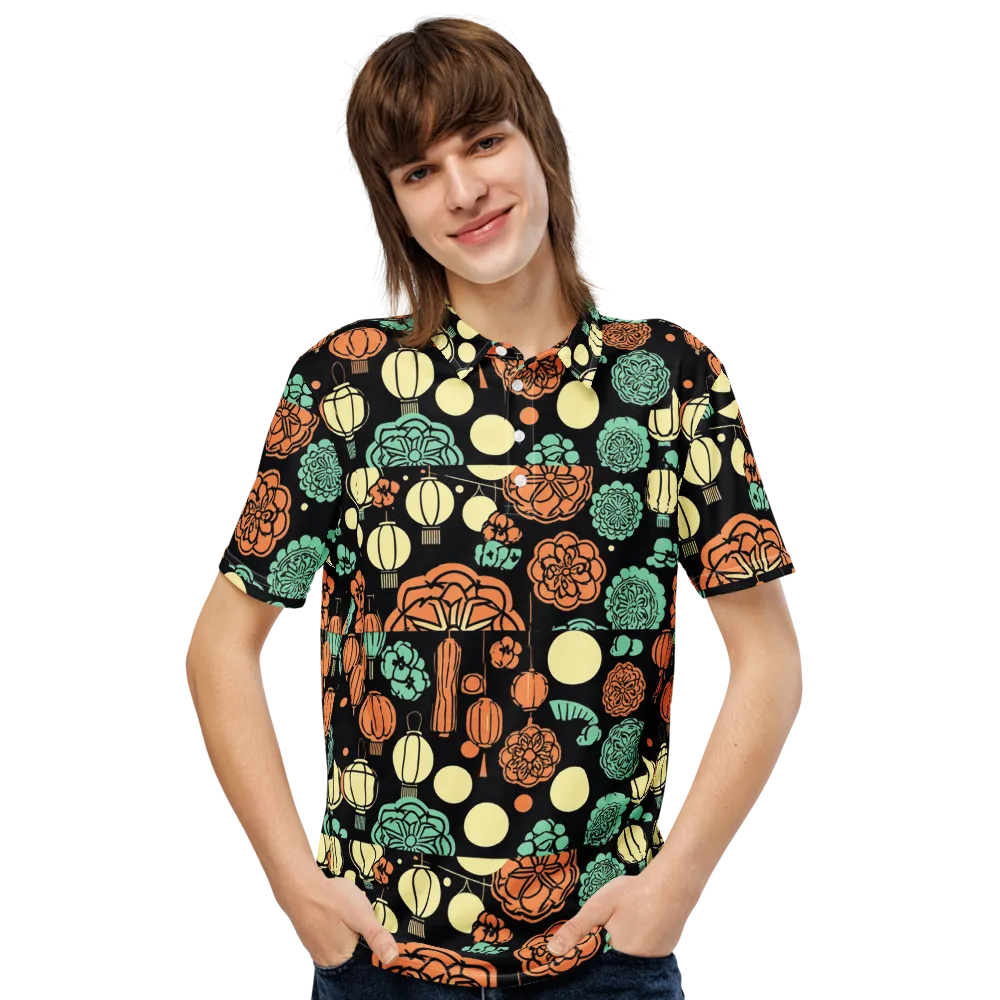Midnight Festival on Men's Slim Fit Polo Shirt — Front