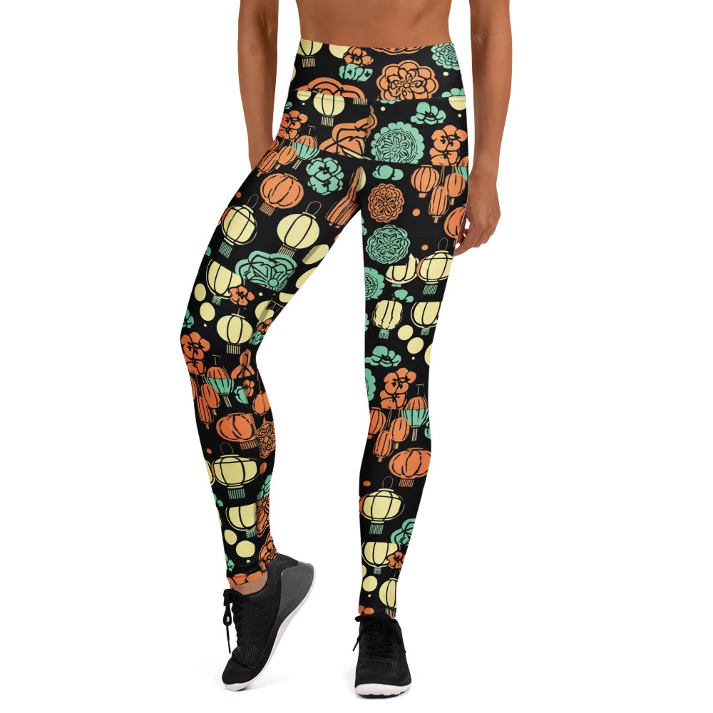 Midnight Festival on Yoga Leggings — Front