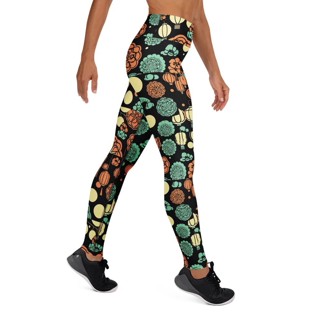 Midnight Festival on Yoga Leggings — Right