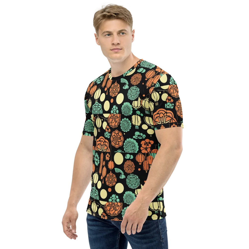 Midnight Festival on Men's Crew Neck T-Shirt — Left