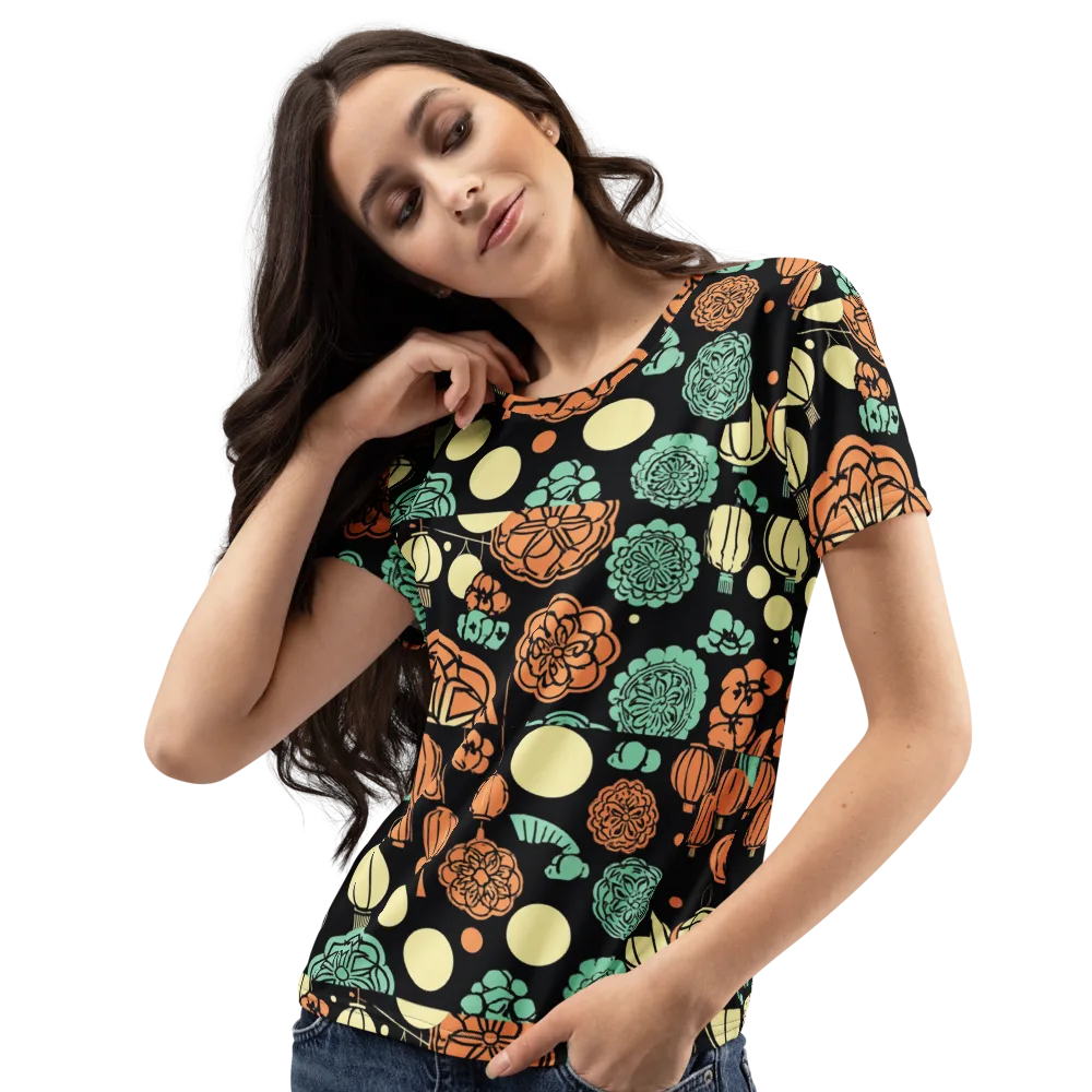 Midnight Festival on Women's Crew Neck T-Shirt — Left Front