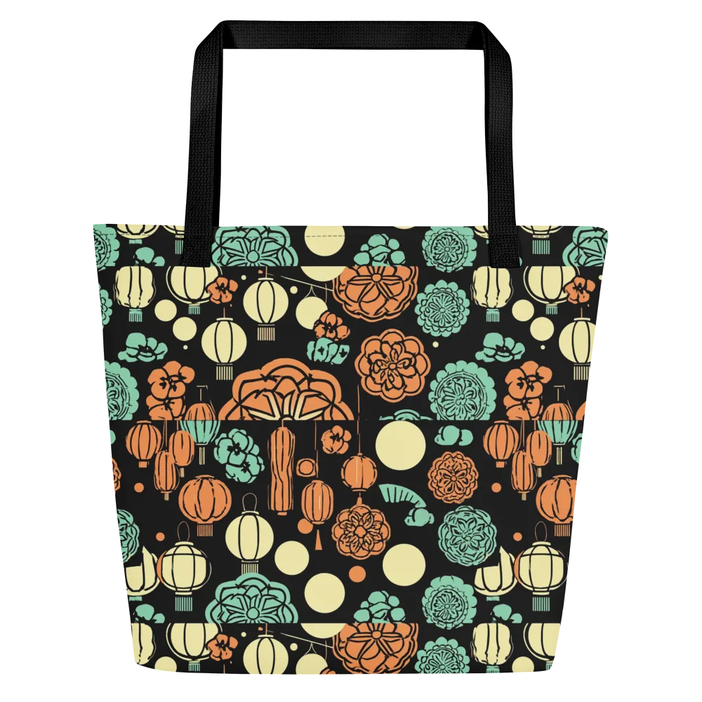 Midnight Festival on Large Tote Bag W/ Pocket — Front