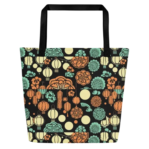 Midnight Festival on a Large Tote Bag W/ Pocket