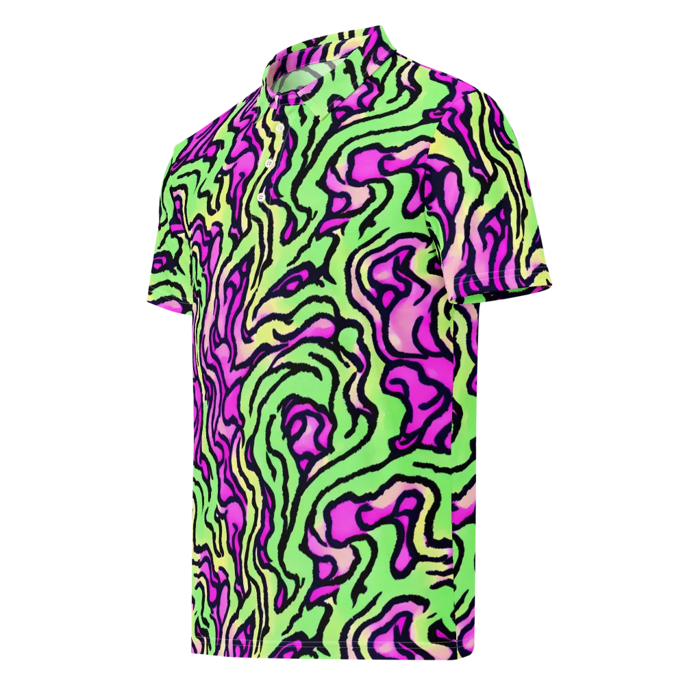 Mintchine Maze on Men's Slim Fit Polo Shirt — Left Front