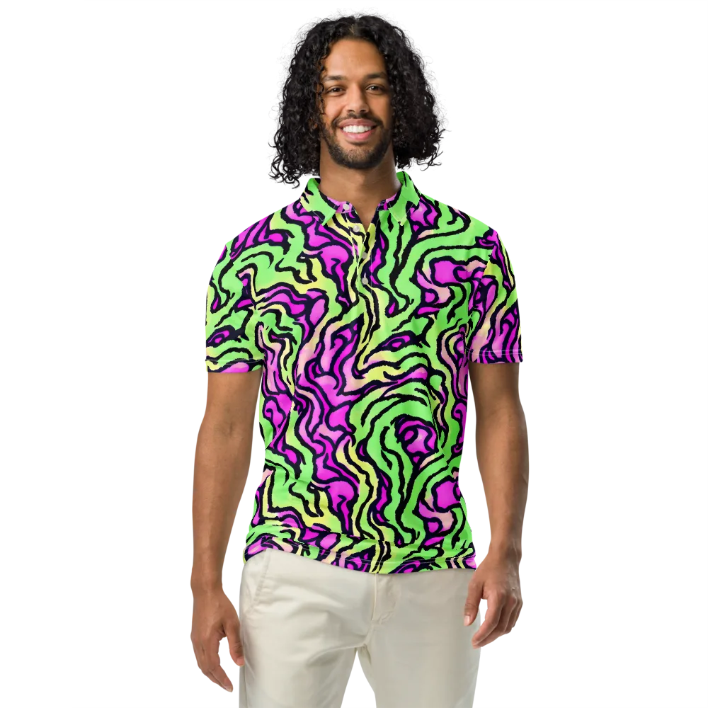 Mintchine Maze on Men's Slim Fit Polo Shirt — Front