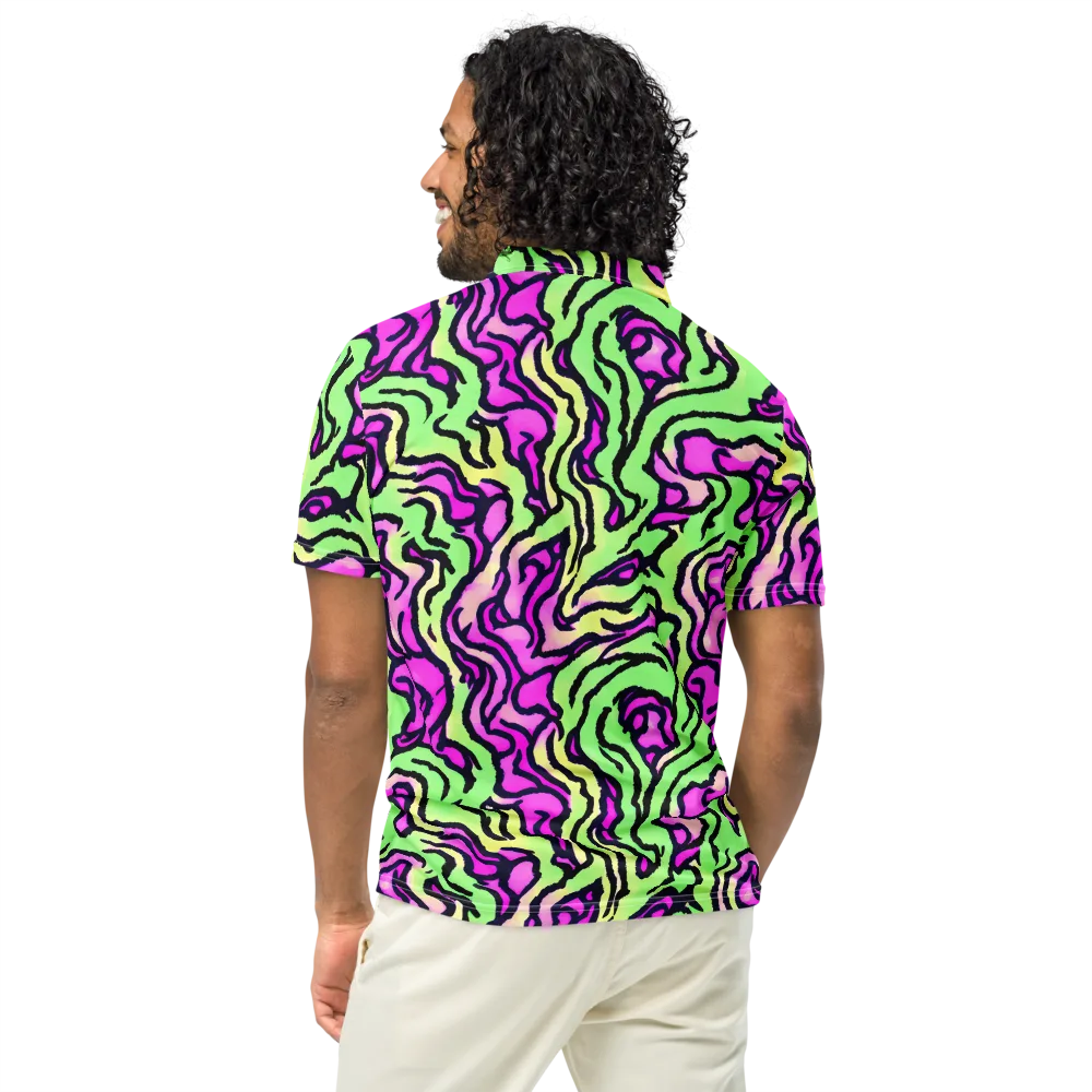 Mintchine Maze on Men's Slim Fit Polo Shirt — Back