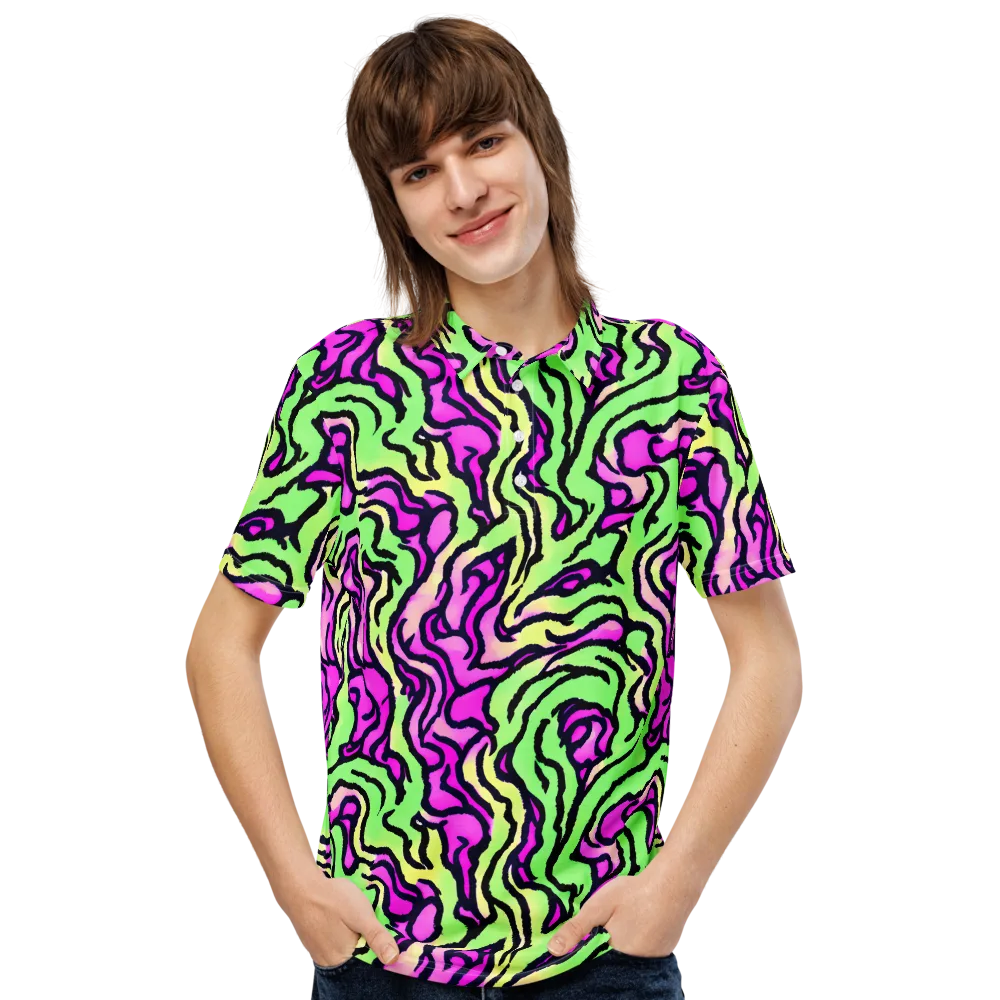 Mintchine Maze on Men's Slim Fit Polo Shirt — Front