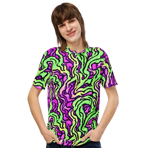 Mintchine Maze on a Men's Slim Fit Polo Shirt