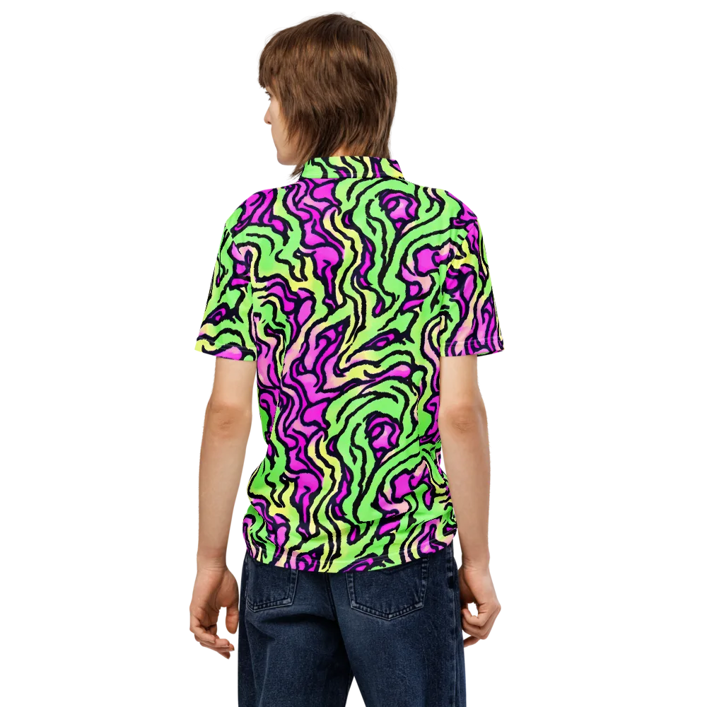 Mintchine Maze on Men's Slim Fit Polo Shirt — Back