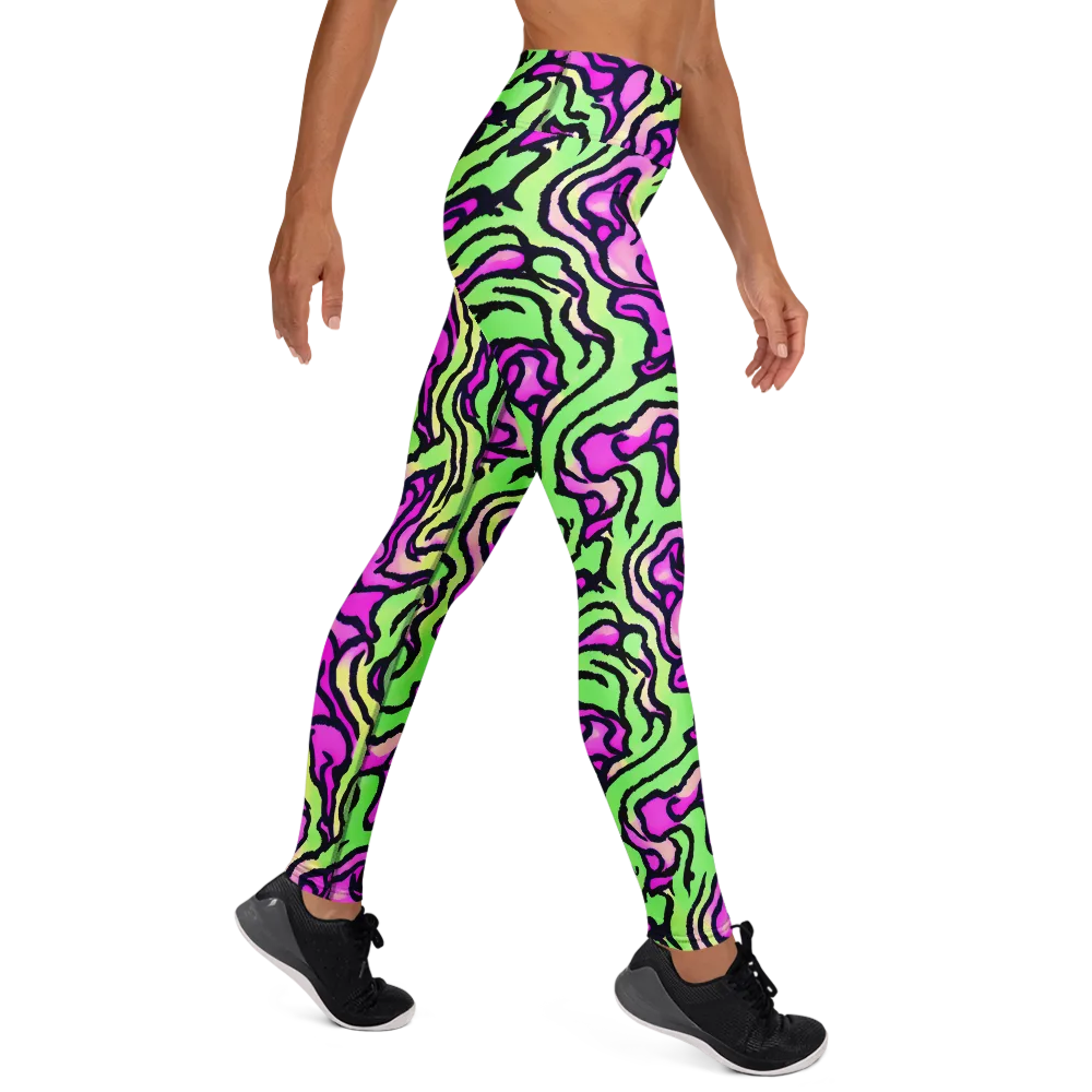 Mintchine Maze on Yoga Leggings — Right