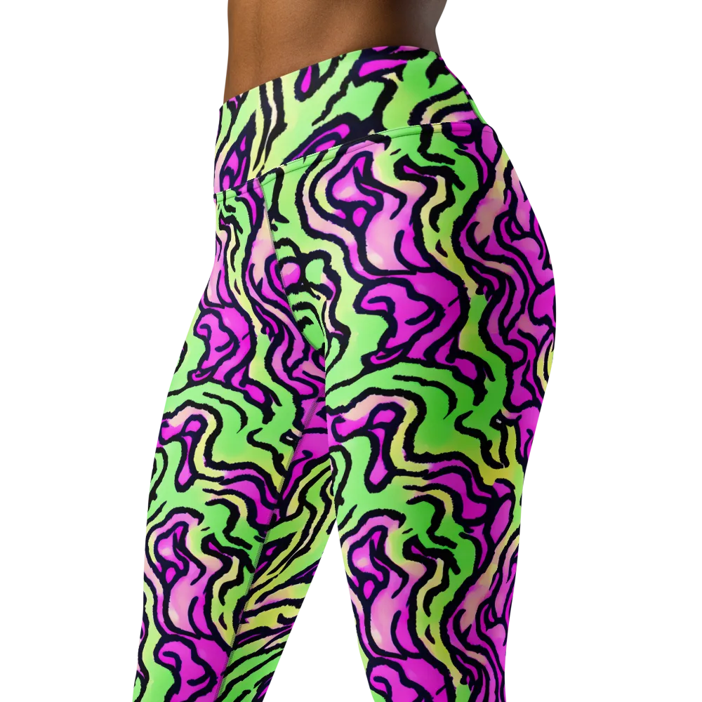 Mintchine Maze on Yoga Leggings — Left Front