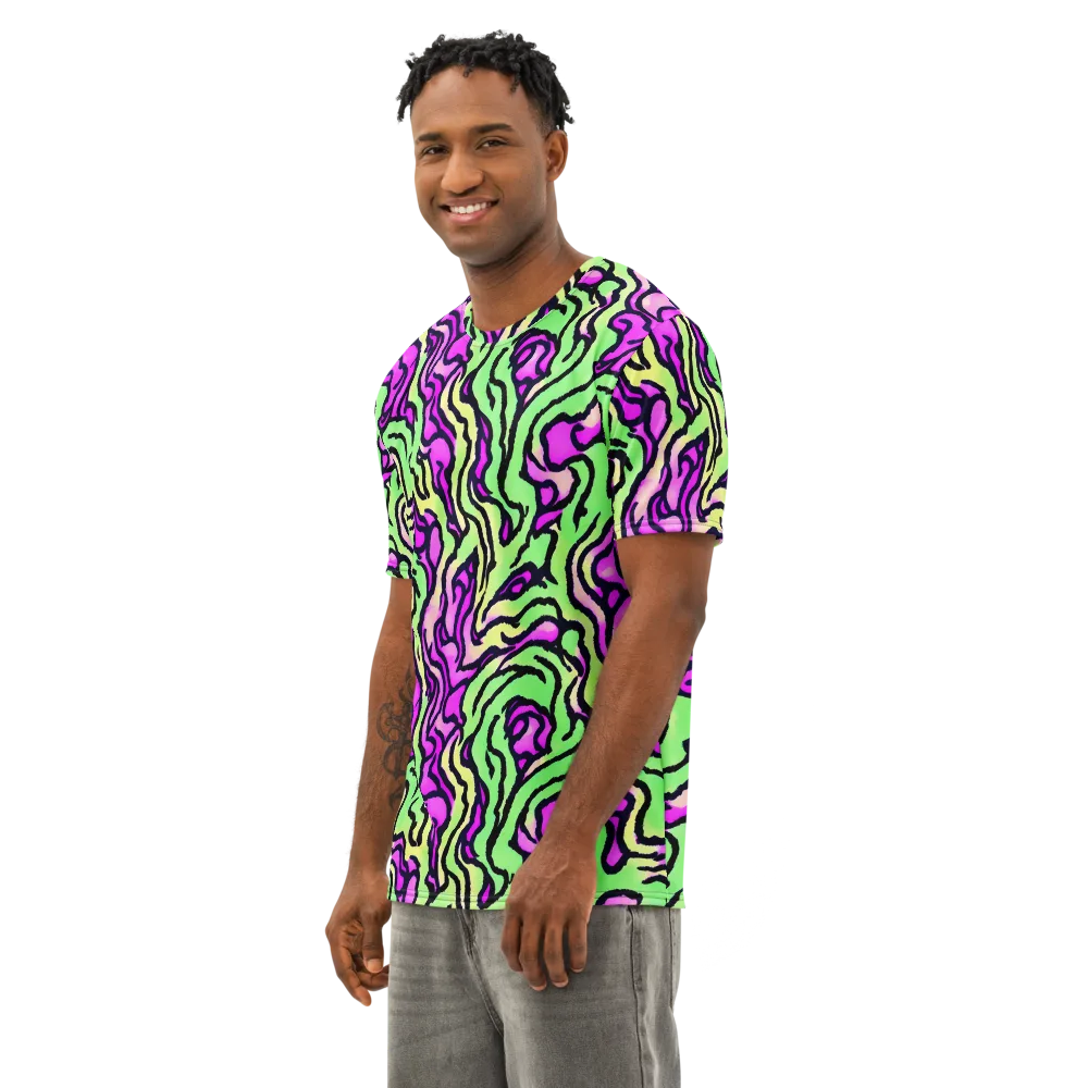 Mintchine Maze on Men's Cotton Crew Neck T-Shirt — Left Front