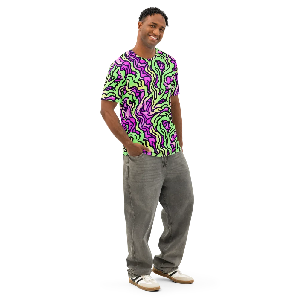 Mintchine Maze on Men's Cotton Crew Neck T-Shirt — Right Front