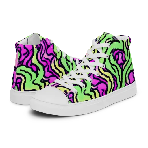 Mintchine Maze on a Men's High Top Canvas Shoes