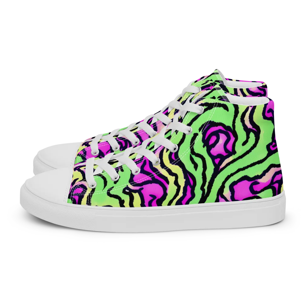 Mintchine Maze on Women's High Top Canvas Shoes — Left