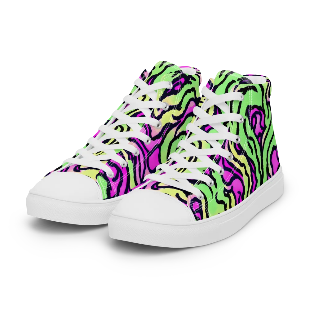 Mintchine Maze on Women's High Top Canvas Shoes — Left Front