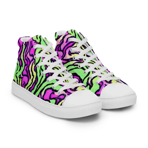 Mintchine Maze on a Women's High Top Canvas Shoes