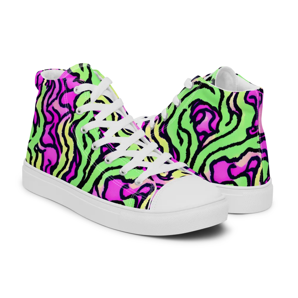 Mintchine Maze on Women's High Top Canvas Shoes — Right