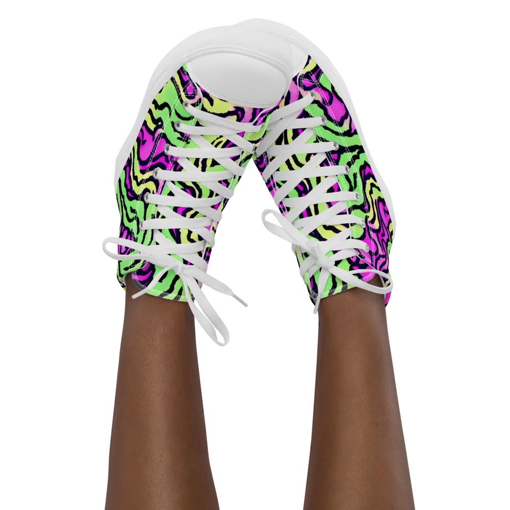 Mintchine Maze on Women's High Top Canvas Shoes — Front