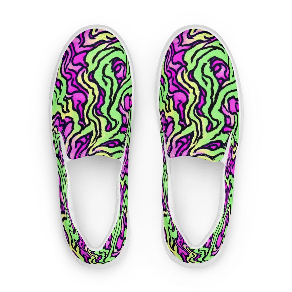 Mintchine Maze on Men's Slip-On Canvas Shoes — Front