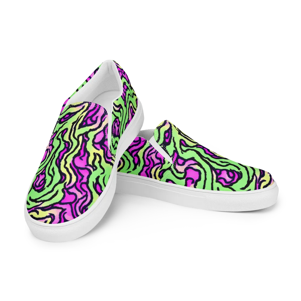 Mintchine Maze on Men's Slip-On Canvas Shoes — Left Front
