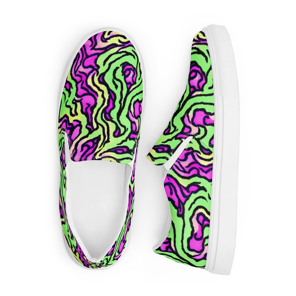 Mintchine Maze on Men's Slip-On Canvas Shoes — Front