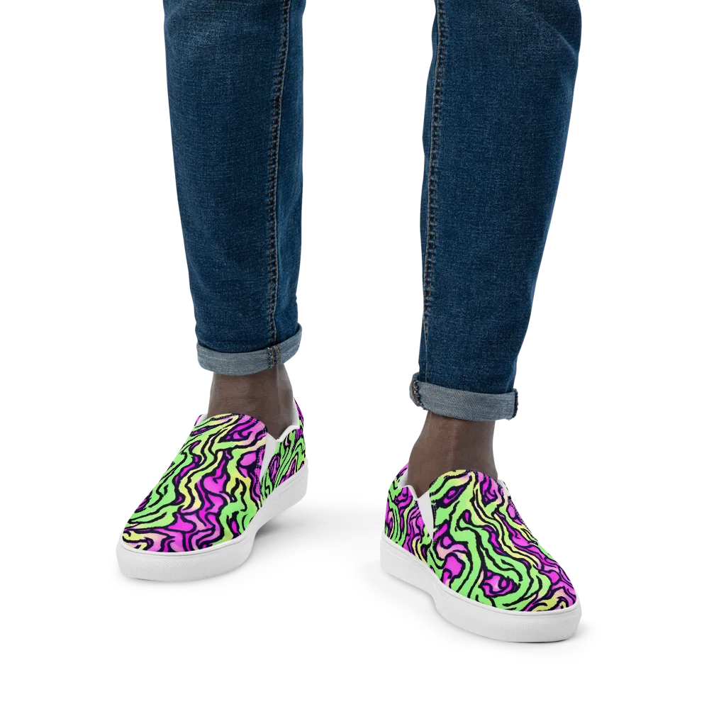 Mintchine Maze on Men's Slip-On Canvas Shoes — Front