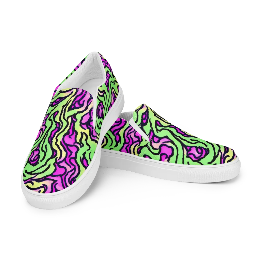 Mintchine Maze on Women's Slip-On Canvas Shoes — Left Front