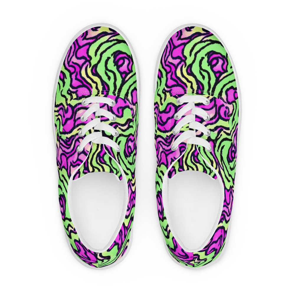 Mintchine Maze on Men's Lace-Up Canvas Shoes — Front